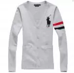 polo-ralph lauren pulls femmes 2019U nouveau cardigan maille v col gris clair